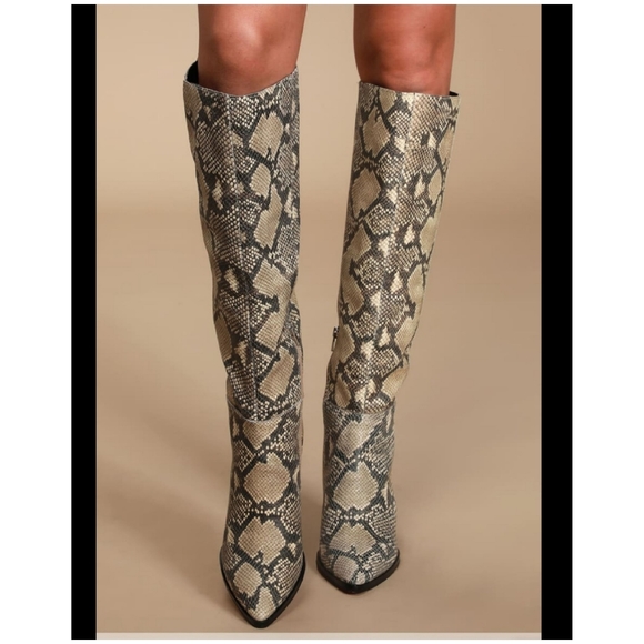 Sexy Dolce Vita Snake Embossed Boots - Picture 3 of 8